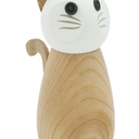 Cat Salt or Pepper Mill - Wooden Spice Grinder