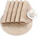 SHACOS Round Placemats Set of 6 Cotton Polyester Braided Place Mats 15 inch Heat Resistant Washable Table Mats for Kitchen Dining Party Natural Table Decor (Beige, 6)