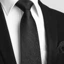 HISDERN Ties for Men Solid Houndstooth Neckties Handkerchief Formal Business Tie & Pocket Square Set Wedding Party