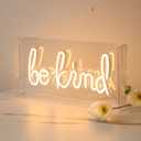 Be Kind Neon Letters Sign Be Kind Sign Neon Table Sign Hangable Neon Wall Signs for Girls Room Decor Home Bedroom, Pub, Hotel, Beach, Cocktail, Christmas Gift (Warm White-Be Kind)
