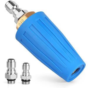 Turbo Nozzle Pressure Washer, 4000 PSI Max. 4.0 GPM Rotating Turbo Nozzle with 1/4'' 3/8'' Quick Connect Power Washer Turbo Nozzle for Garden Car Concrete Brick Vinyl Surface Outdoor Use (Blue) Turbo Nozzle Pressure Washer, 4000 PSI Max. 4.0 GPM Rotating Turbo Nozzle with 1/4'' 3/8'' Quick Connect Power Washer Turbo Nozzle for Garden Car Concrete Brick Vinyl Surface Outdoor Use (Blue)