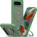 JIC MagStand Series - for Pixel 9 Pro XL Case - Green Bumper Protective Kickstand Phone Cover - [Unique Stand for Vertical and Horizontal View] - [Built-in Magnets for Magsafe]