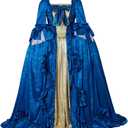 Court Rococo Baroque Marie Antoinette Ball Dresses 18th Century Georgian Era Costumes Dress Victorian Ball Gown (Blue, M)