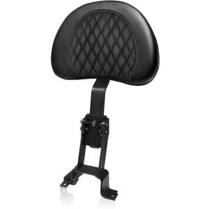 Plug-In Driver Rider Backrest for Indian Adjustable Motorcycle Front Back Rest Pad Mounting Kit Fit Chief Chieftain Roadmaster Springfield 2014-2025 (Not for Indian Chieftain PowerPlus) (Black-Diamond)