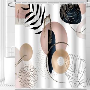 BESBESME Boho Mid Century Shower Curtain Set, Waterproof Fabric for Bathtub Bathroom Decor Modern Machine Washable Weighted Hem Shower Curtain, Minimalist Abstract Polyester Curtain, Pink, 60"x72" BESBESME Boho Mid Century Shower Curtain Set, Waterproof Fabric for Bathtub Bathroom Decor Modern Machine Washable Weighted Hem Shower Curtain, Minimalist Abstract Polyester Curtain, Pink, 60"x72"