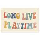 Long Live Playtime Banner, Playroom Decor, Boho Rainbow Canvas Banner Wall Hanging Flag Decor for Toddler Boy Kids Room Nursery Playroom