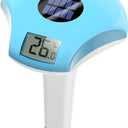 BALDR Pool Thermometer Floating Easy Read, IPX8 Waterproof, Solar Powered Digital Pool Thermometer with LCD Screen,Suitable for Swimming Pool/Hot Tub/Hot Spring/Aquarium (Blue)