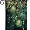 3 x Xmas Balls Christmas Ornament Garden Flag,Patio Lawn holiday decor, double sided pattern burlap outdoor holiday flags, seasonal home decor 12 x 18 inches
