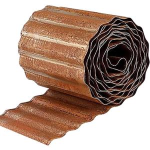 Landscape Edging 6'' x 40', Corrugated Metal Garden Edging, Garden Fence Border for Lawn, Flower Bed, Paver Edges, Pre-Rusted, 2 Pack