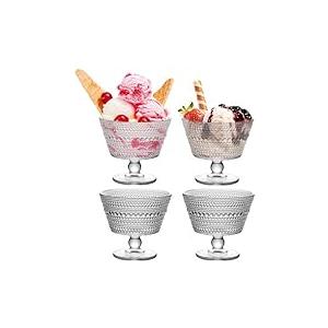 Wangsdjy 3PCS Glass Dessert Bowls, 9 oz Crystal Glass Ice Cream Bowls Cups - Perfect for Dessert, Sundae, Ice Cream, Fruit, Salad, Snack, Cocktail, Condiment, Trifle