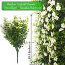 Grunyia Outdoor Artificial Flowers UV Resistant & Fade Proof, 12 Pack Realistic Fake Flowers for Garden, Patio, Lawn Decor - Weatherproof Plastic Plants (White)