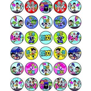 30 x Edible Cupcake Toppers Themed of Titans Go Collection of Edible Cake Decorations | Uncut Edible on Wafer Sheet