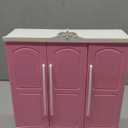 TY-LOPIU Three-Door Pink Modern Wardrobe Play Set, for Barbi Furniture Can Put Shoes for Your Child Have Fun