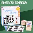 Wooden Shape Matching Games, Shadow Matching Puzzle Games Montessori Wooden Sorting and Stacking Toys, Children's Image Play Toys, Boys, Girls Preschool Learning Toys Activity Gifts (White), Small