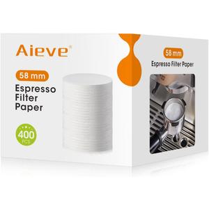 Aieve Espresso Paper Filter Compatible with Breville Barista Espresso Coffee Maker, 58 mm Espresso Filter Puck Screen Portafilter Paper (400 Pcs)