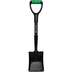 Hooyman Mini Transfer Shovel with Heavy Duty Carbon Steel Construction, Ergonomic No-Slip H-Grip Handles, D Handle, and Oversized Steps for Gardening, Land Management, Yardwork, Farming, and Outdoors