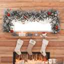 WILLBOND 3 Pieces 29.5 Feet Christmas Wooden Bead Garland Vintage Christmas Tree Bead Garland Round Wreath for Holiday Decorations(Beige)