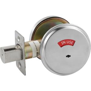 in-Use/Vacant Commercial Deadbolt, Heavy Duty Satin Chrome Grade 2 Privacy Indicator Deadbolt for Bathroom/Office, UL3 Hour Fire Rated, Left&Right Handed, 2 3/4" Backset