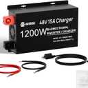 DC HOUSE 1200W Pure Sine Wave Inverter Charger, 48V DC to 110V/120V AC, 2-in-1 Inverter & 48V 15A Battery Charger, Dual AC Outlets, for Golf Cart Battery, Solar, Home Backup & Off-Grid Power