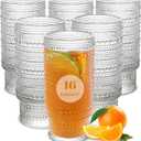 Large Capacity 16 oz Hobnail Drinking Glasses Set of 6, Vintage Glassware Drinking Glasses, Clear Water Glasses Tumbler, Cups for Kitchen, Juice, Beer, Cocktail, Whiskey