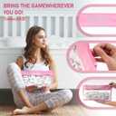 2 x FUYIHGL Mahjong Tiles Bag with Zipper - Pink Clear Carrying Pouch Storage Holder with Embroidery Lettering Case Only - American Mah Jongg Accessories and Gifts for Women Travel Party Game Night