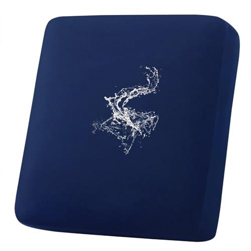 hyha Waterproof Couch Cushion Covers, Stretch Sofa Couch Seat Slipcover for Dog Washable, Non-Slip Waterproof Outdoor Cushion Covers for Patio Furniture Replacement (1 Piece for Small, Navy)