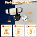 Abovizo 90W Flood Lights Outdoor, 10000LM Dusk to Dawn Outdoor Lighting, IP65 Waterproof, 6500K Daylight, 4 Heads LED Security Light for Garage, Yard, Porch (Black)