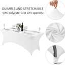 Fokitut 6 Pack Spandex Table Cover for 6FT Table Universal Fitted Stretch Tablecloth for Party, Banquet, Wedding and Events-White