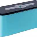 Cable Management Box with Lid  11.8" Cord Organizer for Power Strip & USB Hub, Light Blue Wire Hider for Desk, TV Stand, Home Office & Gaming Setup