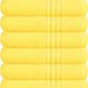 BOUTIQUO Ultra Soft Cotton 6 -Piece Hand Towel Set 16x24 Inch, Ideal for use in Bathroom, Kitchen, Gym, Spa & General Cleaning, Compact & Lightweight Multi Purpose Hand Towels - Lime Yellow