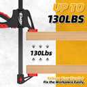 50" Bar Clamps for Woodworking 2-Piece, One-Handed Quick-Change F Clamp/Spreader with 130 LBS Load Limit, Wood Clamps for Gluing, Carpentry, DIY, and Woodworking