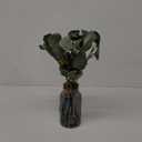 Briful Artificial Eucalyptus Stems in Black Glass Vase with Faux Water, 14" Fake Plant Eucalyptus Leaves for Home Office Farmhouse Wedding Centerpiece Dcor