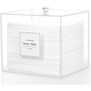 Disposable Face Towel Holder, Acrylic Face Towelettes Storage Box for Face Towels, Facial Towel Containers, Makeup Remover Cloth Organizer