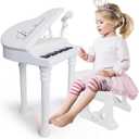Love&Mini Piano Toy Keyboard 31 Keys for Age 3+ Year Old Girls Boys Birthday Gifts, Kids Keyboard Toy Instruments Piano with Microphone and Stool
