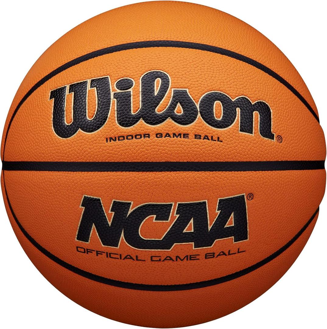 WILSON NCAA Evo NXT Official Indoor Game Basketballs - Sizes 6 and 7 (Black/Orange)