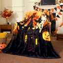 Joiedomi Halloween Blanket Soft Flannel Fleece Throw Blanket Halloween Witch Decoration for Party Sofa Bed Living Room 50"x60"