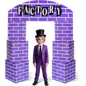 7 Pcs Factory Cardboard Castle Arch Party Decorations 47 x 55 Inch Movie Playhouse Boxes Castle House Backdrop for Candy World Photo Props Supplies Birthday Gift
