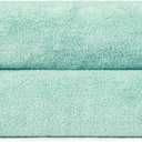 Amazon Basics 2-Pack Quick-Dry Lightweight Moisture Absorbing Bath Towel, 100% Cotton, 54" x 30", Seafoam Green