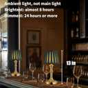 KDG Cordless Portables Table Lamp Set of 2, LED Fabric Shade Small Desk Lamps, 5000mAh Battery Powered Lighting, 2700K Stepless Dimmable Light for Living Room, Dining Room, Bedroom (Gold+Green)
