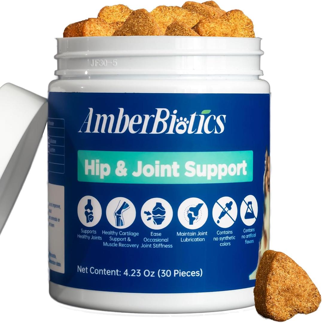 Joint Chews for Dogs, Rich in glucosamine, chondroitin, Omega-3, and Other Elements, a Hip Joint Supplement to Protect Your Dog's Joint Health, Chicken Flavor, 30 Soft Chewables.