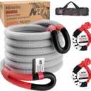 NTR 1-1/8" x 30' Kinetic Recovery Tow Rope (37,480lbs), with 2 UHMWPE Soft Shackles (40,980lbs), Heavy-Duty Offroad Snatch Strap, Vehicle Recovery kit for Jeep car Truck ATV UTV SUV, Grey