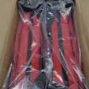 Stadium Seats with Back Support and Cushion Thick Padded Bleacher Chairs with Shoulder Strap, Portable Folding Stadium Seat Chairs for Bleachers Include Cup Holder and Side Pocket (Red, 2pcs)