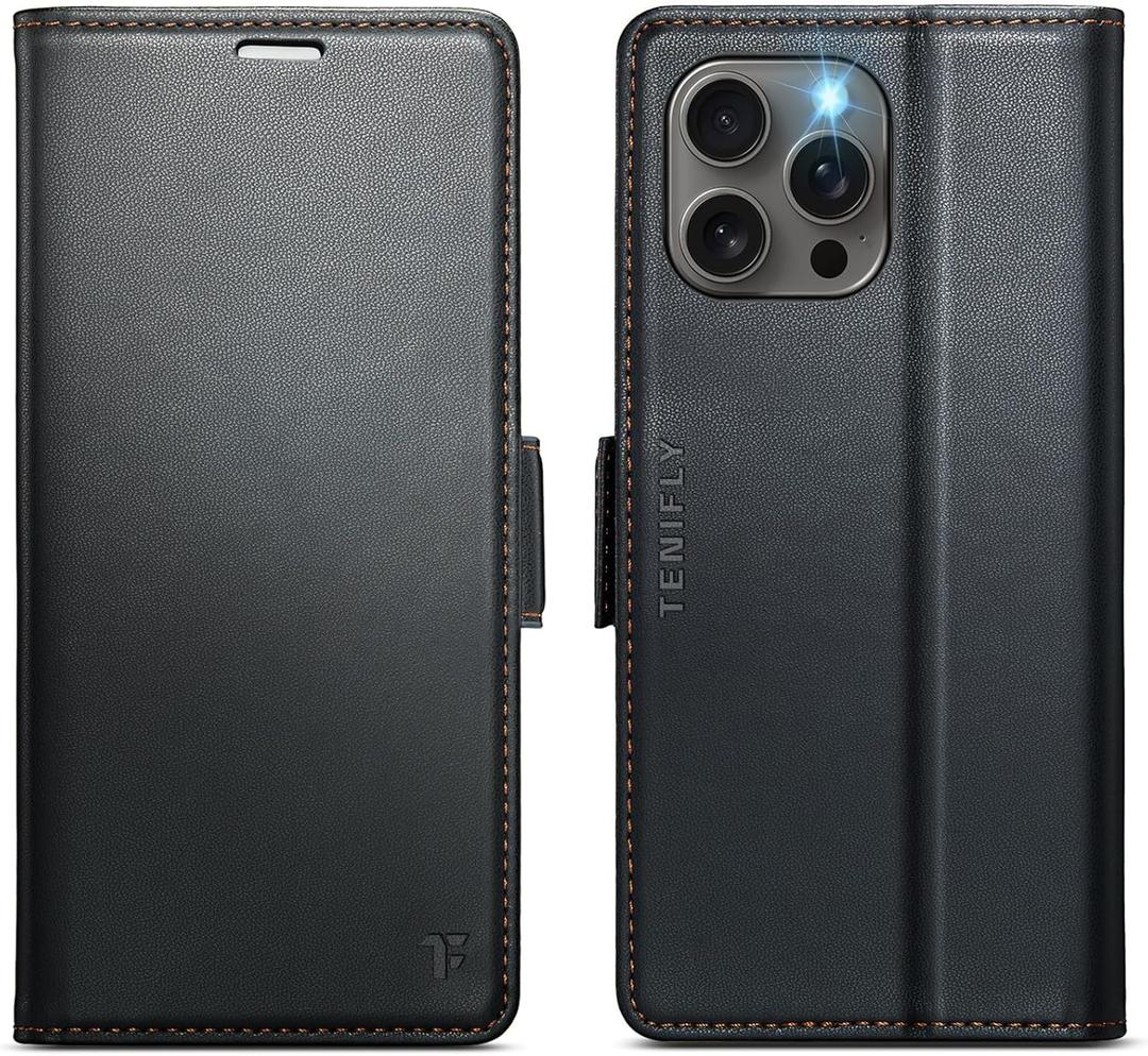 for iPhone 14 Pro Max Case Wallet with RFID Blocking Card Holder, PU Leather Kickstand Protective Flip Phone Cover Fit for iPhone 14 Pro Max 6.7", Black