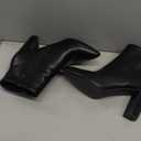 DREAM PAIRS Women's Chunky Heel Ankle Booties Pointed Toe Short Boots (7.5, Black/Pu)