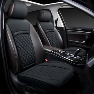 Front Car Seat Covers for Cadillac,Leather Waterproof Seat Protector Custom Fit Cadillac Escalade CT4 CT5 CT6 XT4 XT5 XT6 SRX CTS ATS DeVille,2 Pack,Black