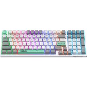 ONIKUMA GAMING 80% Mechanical Gaming Keyboard, 98 Keys, Soft Tactile Brown Switch, Rainbow LED Backlit, USB Wired, PC/MAC/Laptop/PS4/PS5, Mixed Color Multimedia Keys