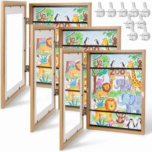 3 Pcs Kids Artwork Frames Changeable, 8.5 x 11 Inch Front Opening Artwork Frame Holds 100 Pcs Drawings Art Frames for Hanging Arts, 3D Picture, Children Drawing, Crafts