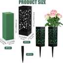 Hahood 8 Packs Cemetery Vases with Spikes and Foam Plastic Grave Vase Outdoor In Ground Cemetery Grave Flower Holders Memorial Gravestone Headstone Flower Vase for Cemetery Grave Decoration