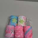 6PCS Christmas Ribbon,Pink Wired Ribbon,Xmas Fabric Craft Strip Band for Hand Craft Bow Tie Xmas Wreath Floral Gift Box Wrapping,Christmas Decorations Gifts,30 Yards