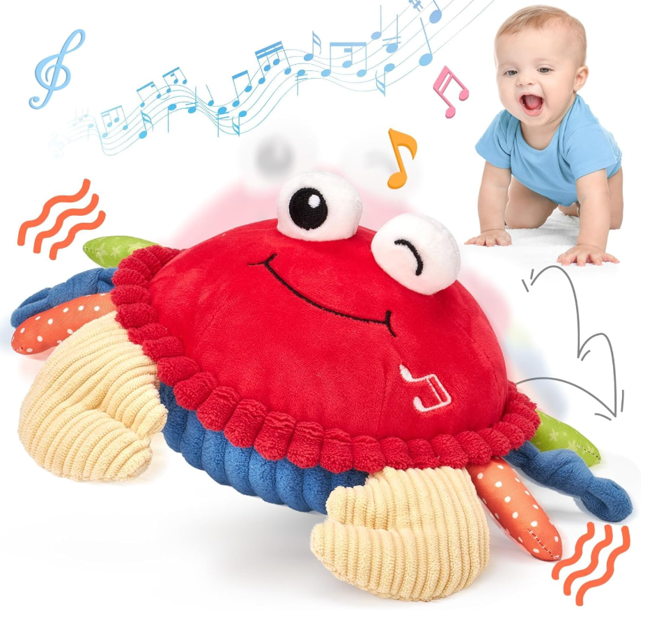hahaland Baby Toys 6+ 1218 Months  Crawling Musical Dancing Walking Moving Bouncing Learning Crab Tummy Time Toy Sensory Toddler Toys for 13 Year Old Birthday Easter Basket Stuffers